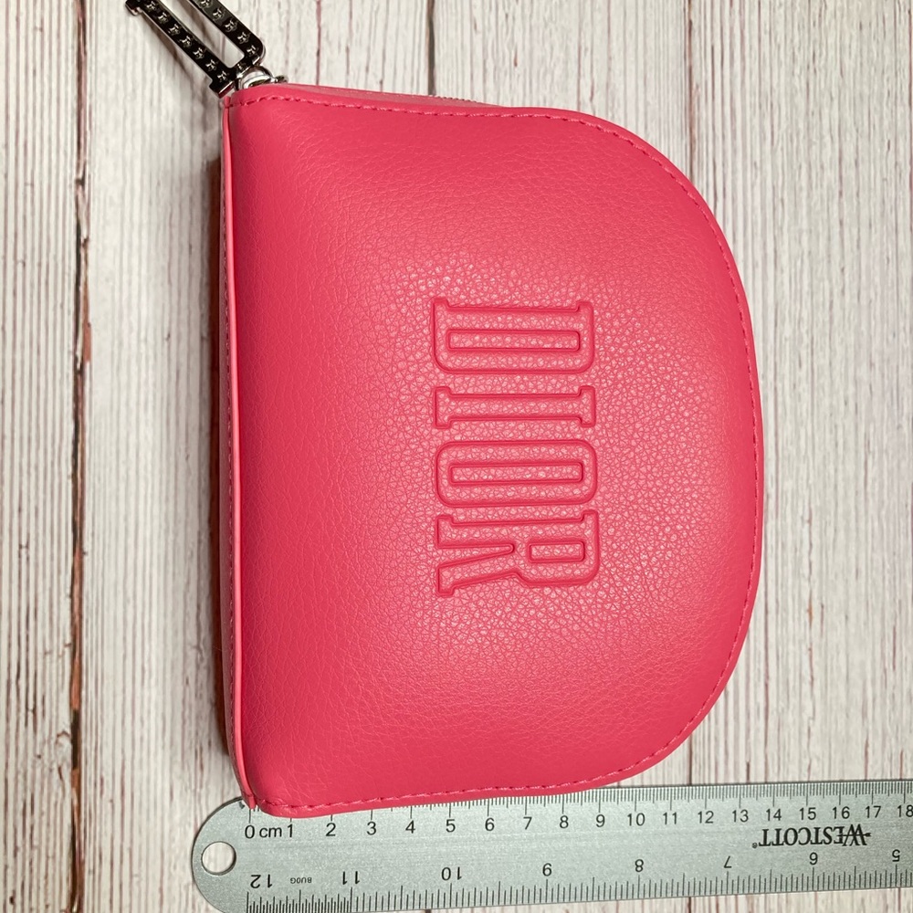 DIOR CD Logo hot pink Cosmetic Makeup Bag clutch - Picture 2 of 6